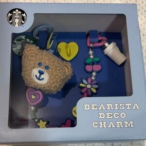 Starbucks Bearista Charm with Blue and Pink Accents